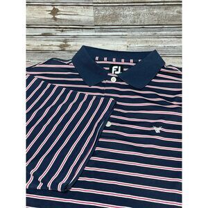 Footjoy Men's Golf Polo Blue‎ Stripes Size XL